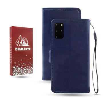 تصویر  کیف کلاسوری دیامانته مدل Kif_Rd مناسب برای گوشی موبایل سامسونگ Galaxy S20 Plus به همراه بند آویز