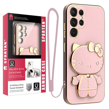 تصویر  کاور اسپارتان مدل Kitty مناسب برای گوشی موبایل سامسونگ Galaxy S22 Ultra به همراه بند نگهدارنده