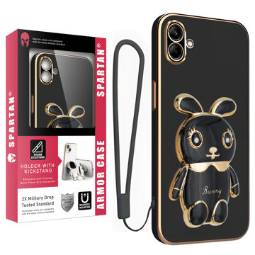 تصویر  کاور اسپارتان مدل Bunny مناسب برای گوشی موبایل سامسونگ Galaxy A04 به همراه بند نگهدارنده