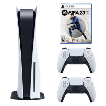 تصویر  کنسول بازی سونی مدل PlayStation 5 ظرفیت 825 گیگابایت ریجن 1200 آسیا به همراه دسته اضافی بازی FIFA 23