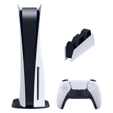 تصویر  کنسول بازی سونی مدل PlayStation 5 ظرفیت 825 گیگابایت ریجن 1200 آسیا به همراه پایه شارژر