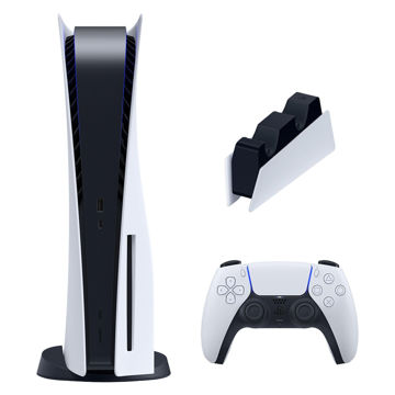 تصویر  کنسول بازی سونی مدل PlayStation 5 ظرفیت 825 گیگابایت ریجن اروپا 1216A به همراه پایه شارژر