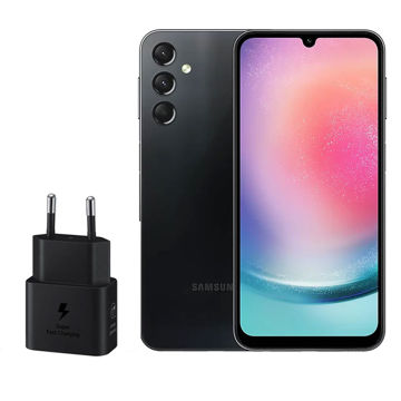 تصویر  گوشی موبایل سامسونگ مدل Galaxy A24 4G دو سیم کارت ظرفیت 128 گیگابایت و رم 8 گیگابایت به همراه شارژر 25 وات سامسونگ