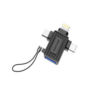 تصویر  مبدل USB به لایتنینگ/USB-C/microUSB پرو دو مدل GN 3in1 OTGGY